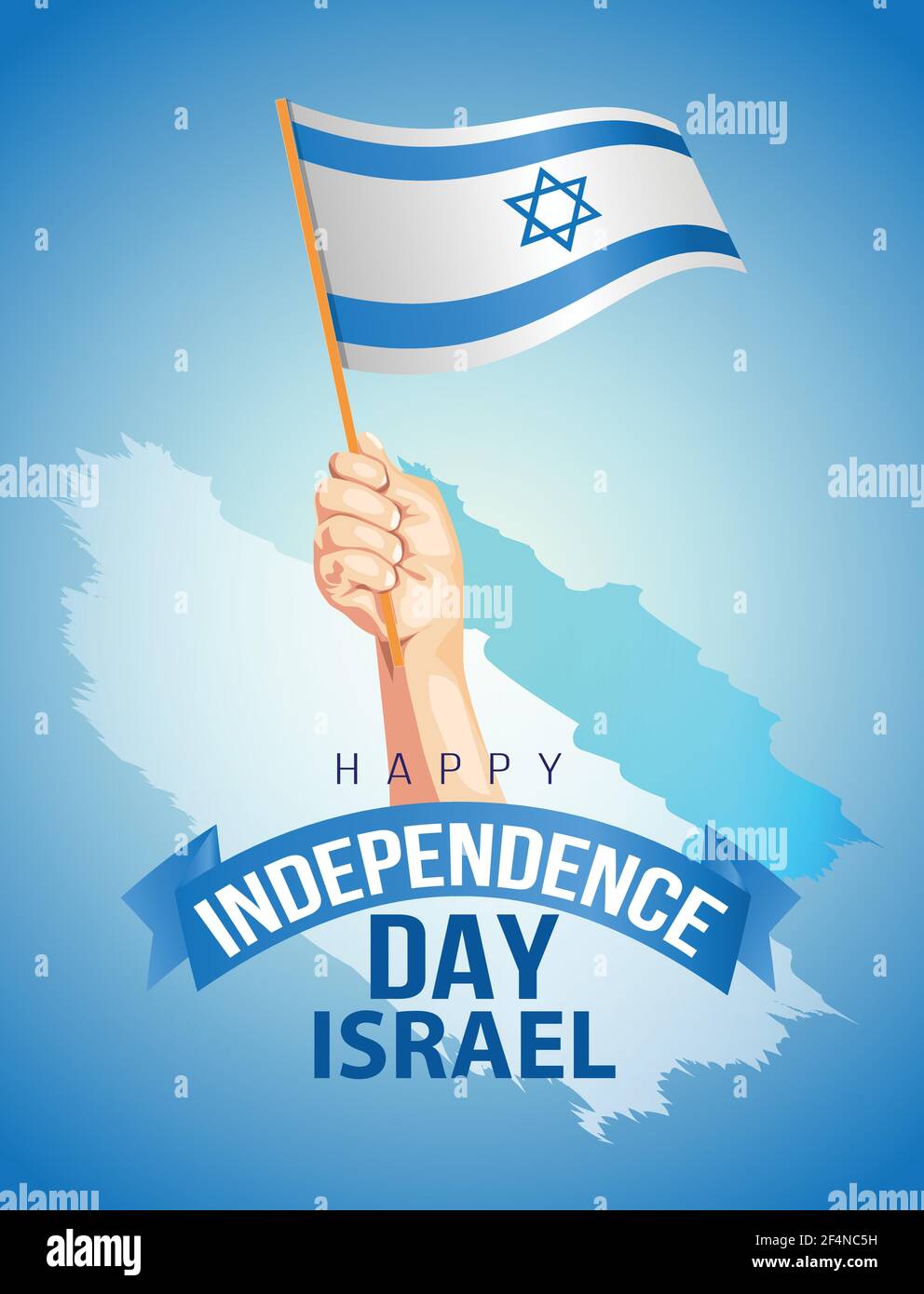 Happy Independence Day israel. Hand hält israel Flagge Vektor illustrieren Design Stock Vektor