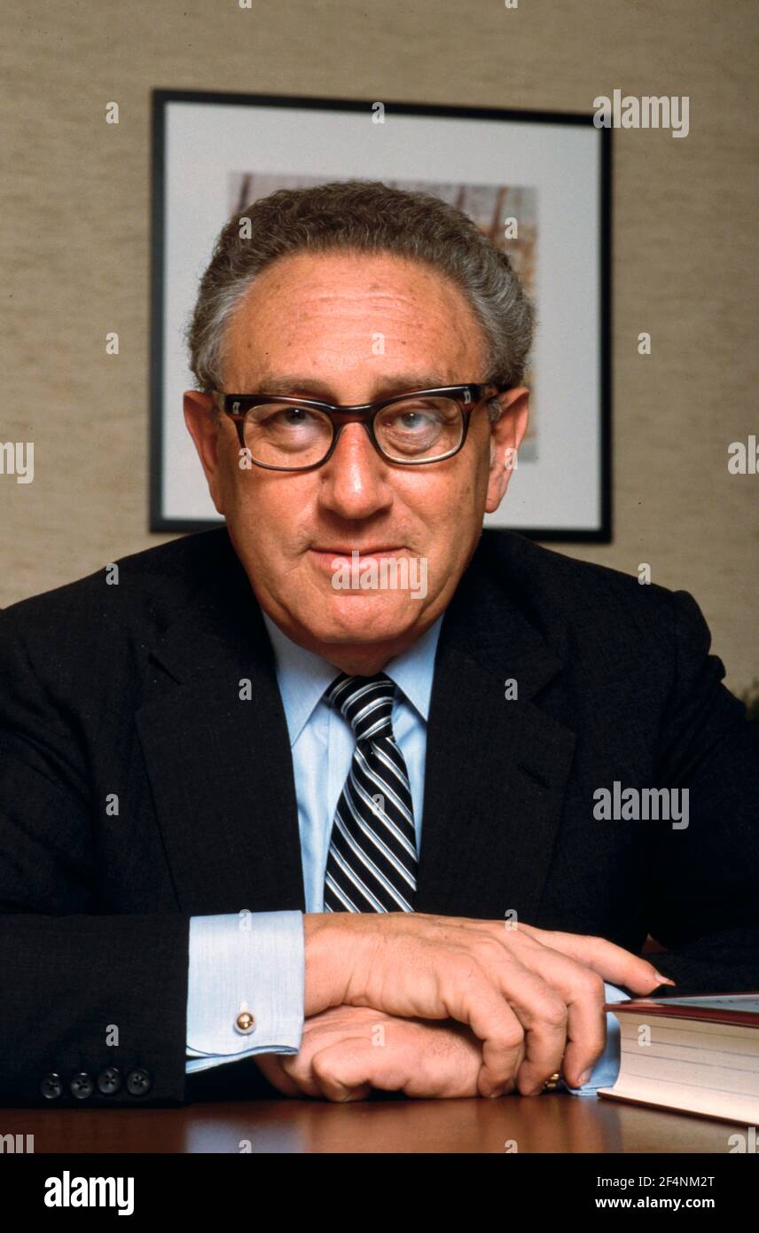 Henry Kissinger. Porträt des ehemaligen US-Außenministers Henry Alfred Kissinger (geb. Heinz Alfred Kissinger, 1923) von Bernard Gotfryd, 1982 Stockfoto