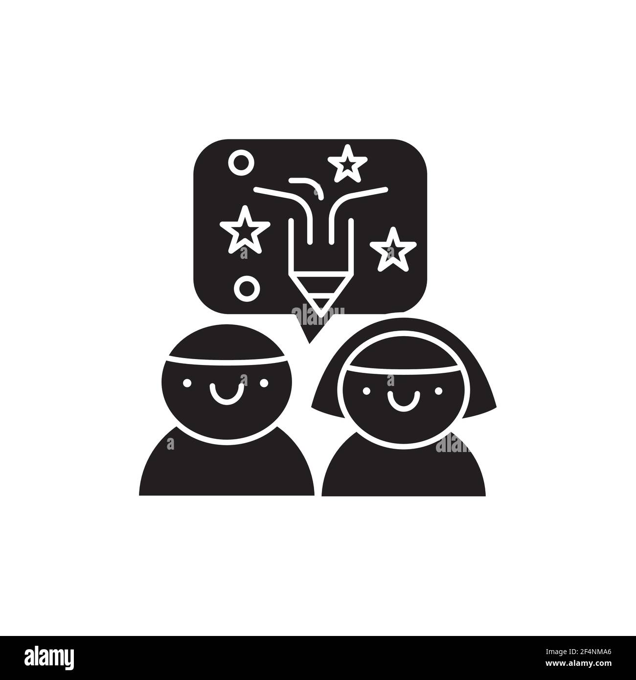 Creative Kinder Studio Farblinie Symbol. Piktogramm für Webseite, mobile App, Promo. UI UX GUI Design Element. Bearbeitbare Kontur. Stock Vektor