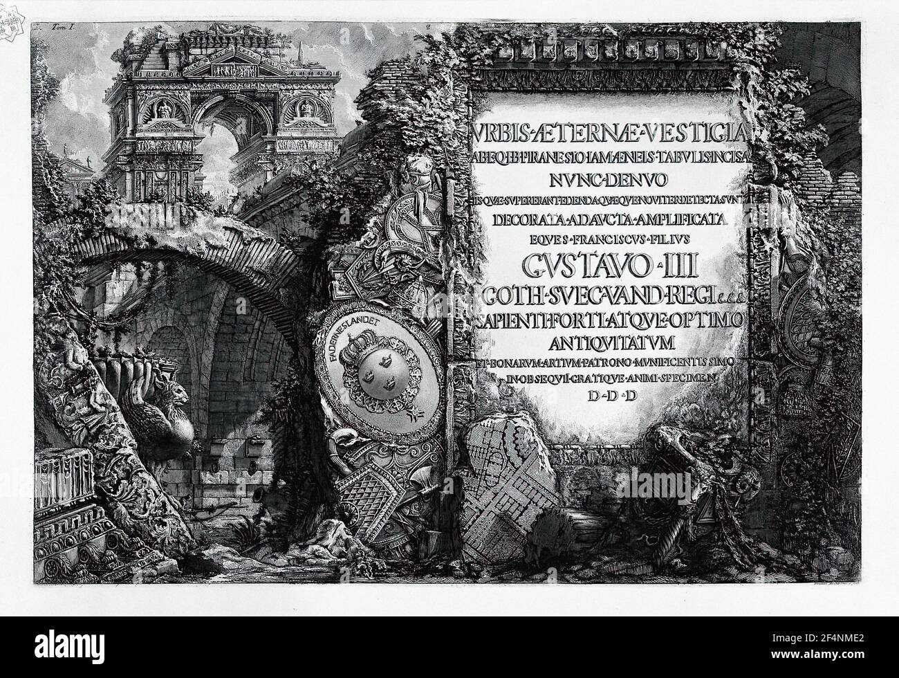 Giovanni Battista Piranesi - Römische Altertümer 1 Platte 1756 Stockfoto