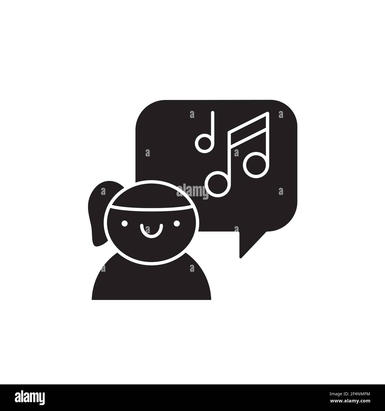 Symbol für die Farblinie der Kindermusikschule. Piktogramm für Webseite, mobile App, Promo. UI UX GUI Design Element. Bearbeitbare Kontur. Stock Vektor