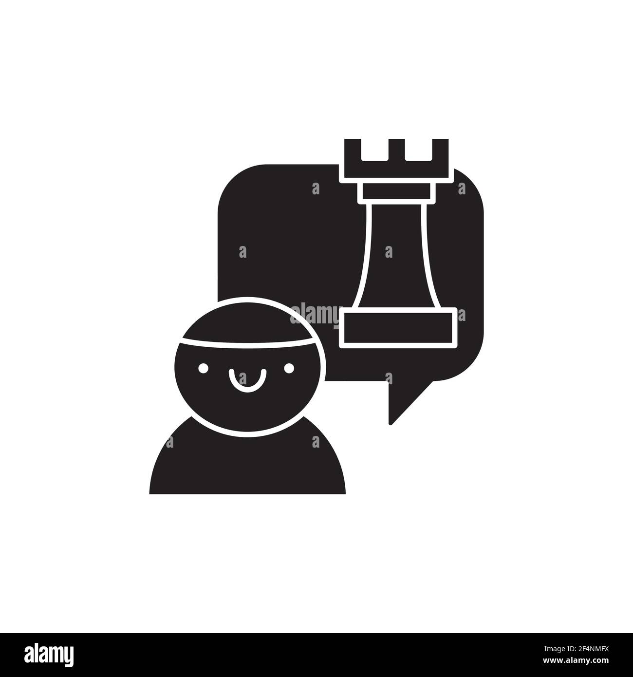 Kinderschachstudio Farbe Linie Symbol. Piktogramm für Webseite, mobile App, Promo. UI UX GUI Design Element. Bearbeitbare Kontur. Stock Vektor