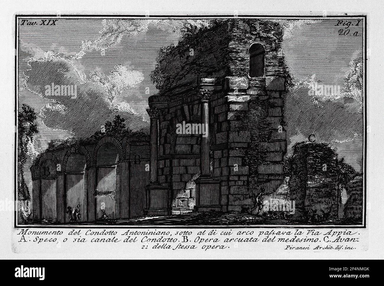 Giovanni Battista Piranesi - römische Altertümer 1 Tafel XIX 1756 Stockfoto