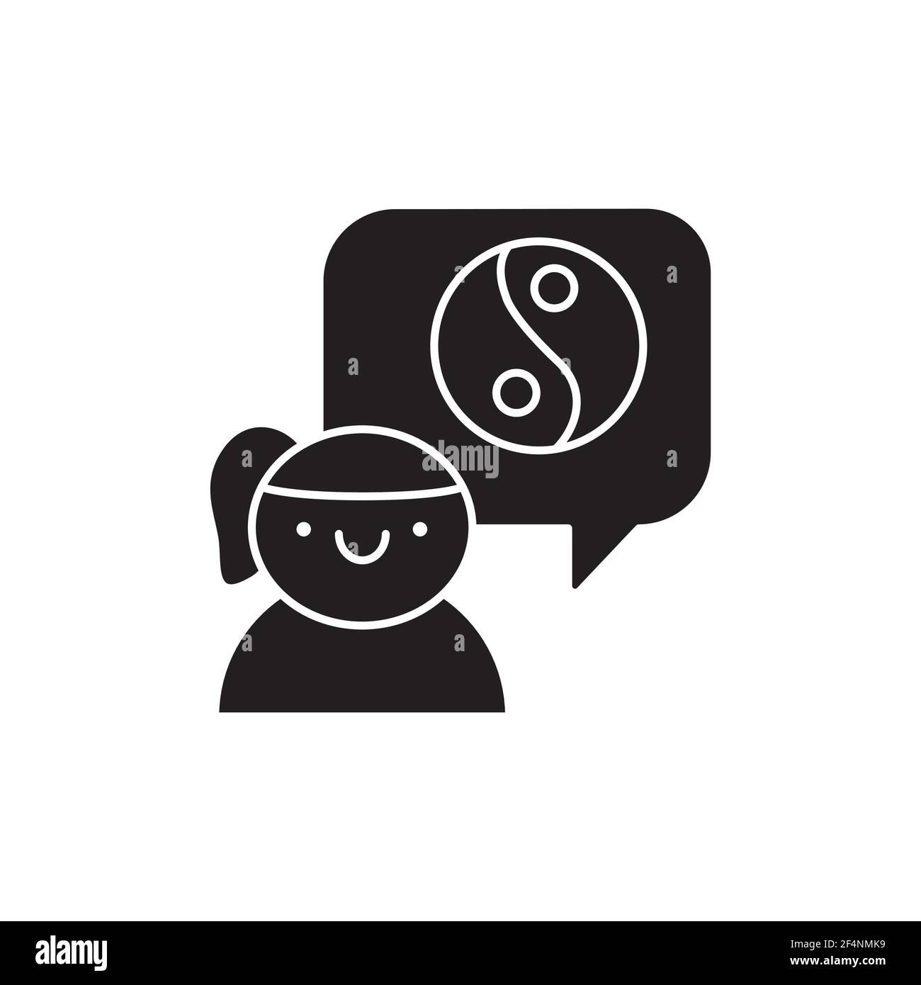 Symbol für die Farblinie der Kinderpsychologie. Piktogramm für Webseite, mobile App, Promo. UI UX GUI Design Element. Bearbeitbare Kontur. Stock Vektor