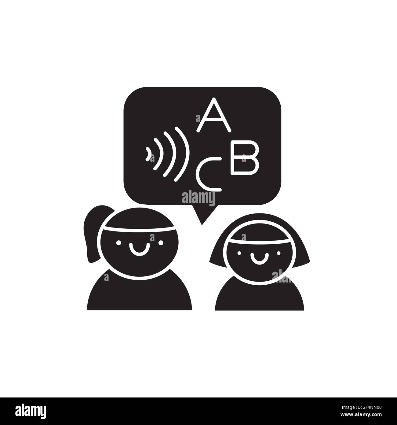 Kurse mit Farbliniensymbol für Logopädie. Piktogramm für Webseite, mobile App, Promo. UI UX GUI Design Element. Bearbeitbare Kontur. Stock Vektor