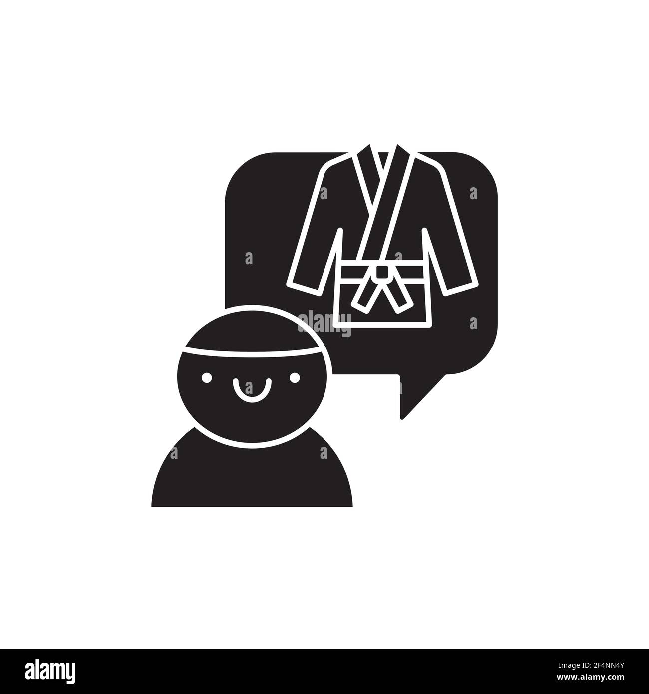 Kinder Aikido Schule Farbe Linie Symbol. Piktogramm für Webseite, mobile App, Promo. UI UX GUI Design Element. Bearbeitbare Kontur. Stock Vektor