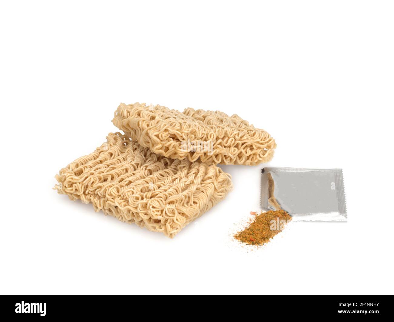 Instant Nudeln isoliert auf weißem Hintergrund Stockfoto