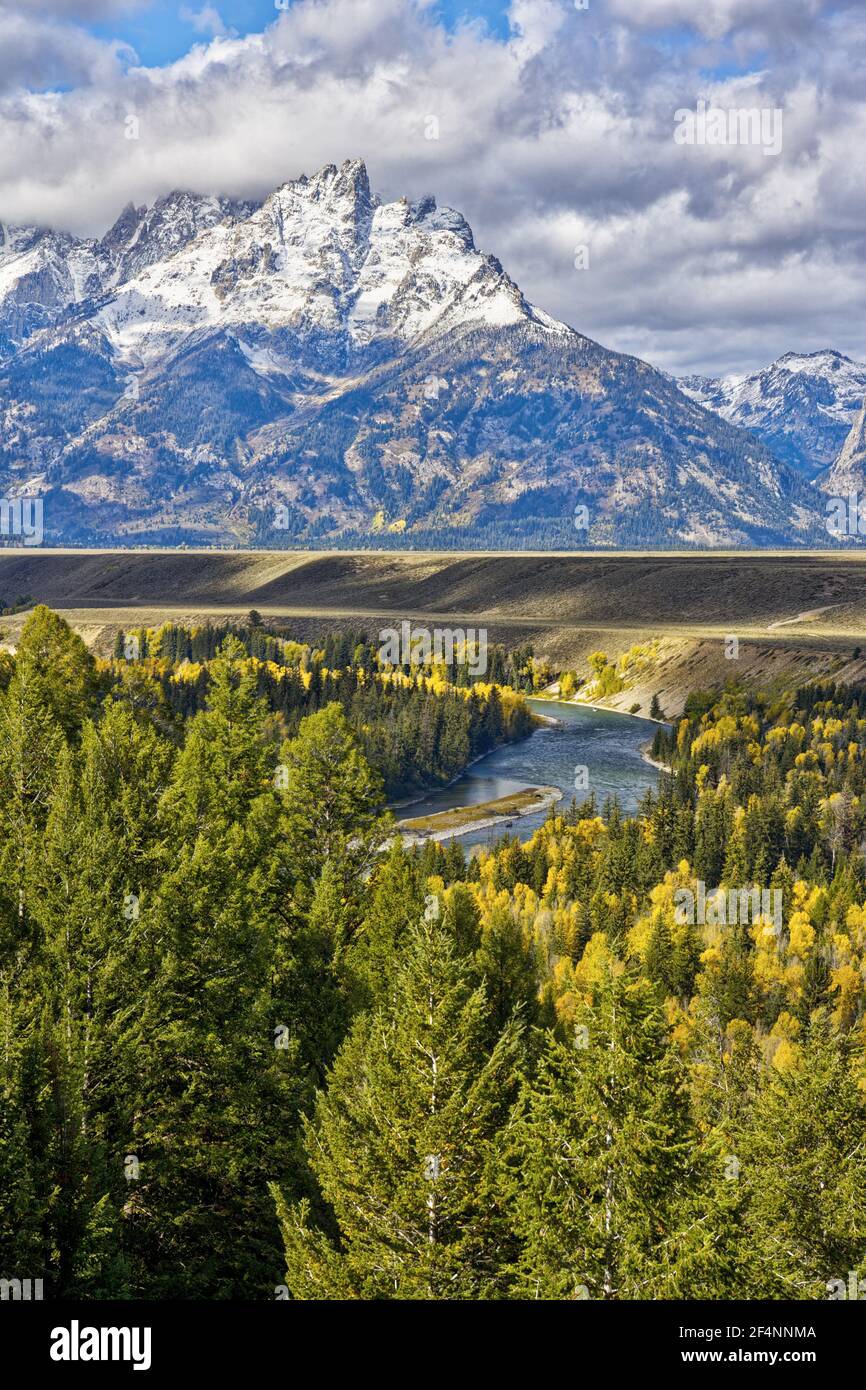 Snake River Overlook mit Herbstfärbung Grand Tetons National Park Wyoming. USA LA006621 Stockfoto