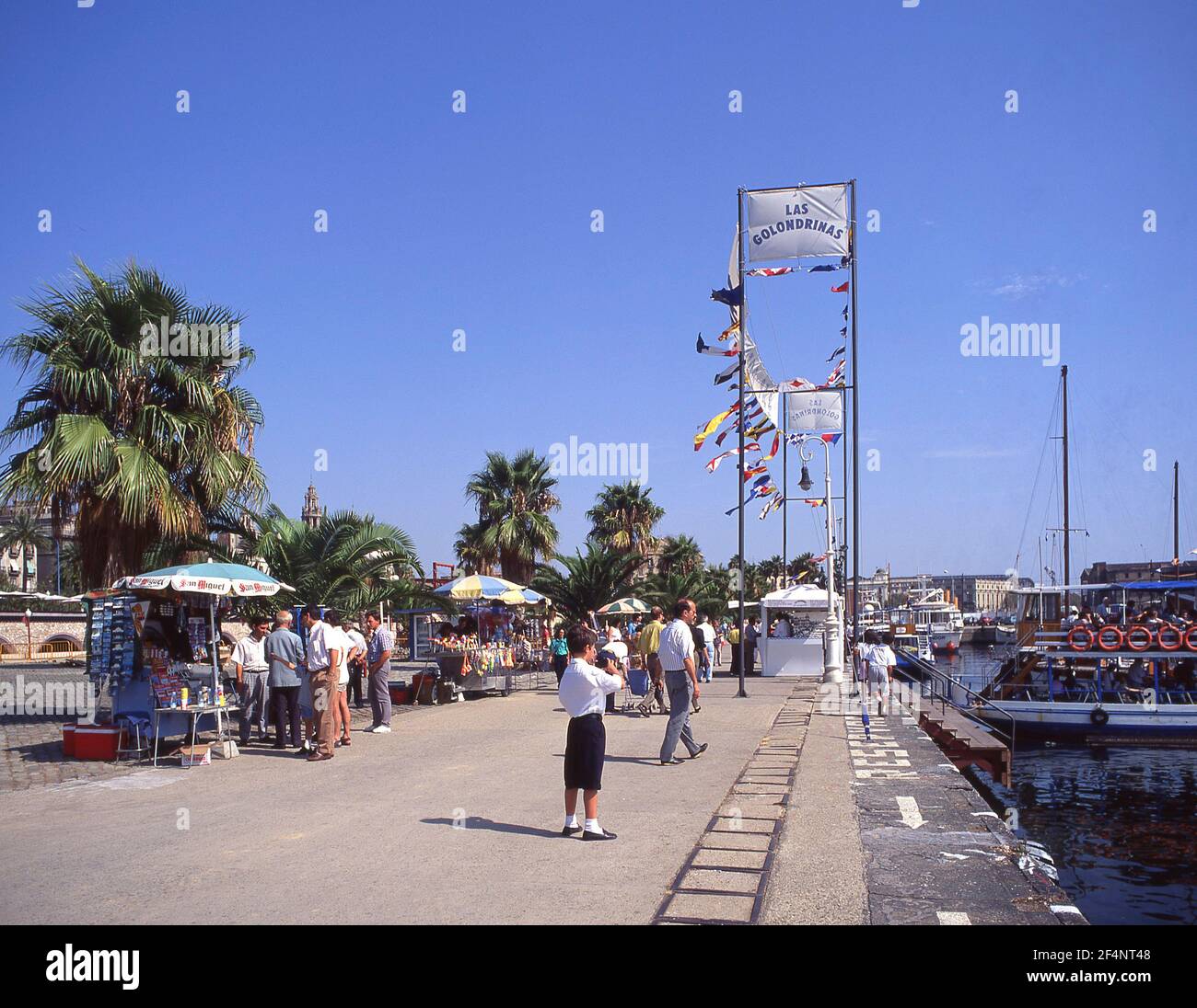 'Las Golindrinas' Sightseeing-Boot in Port de Barcelona, Barcelona, Katalonien, Spanien Stockfoto