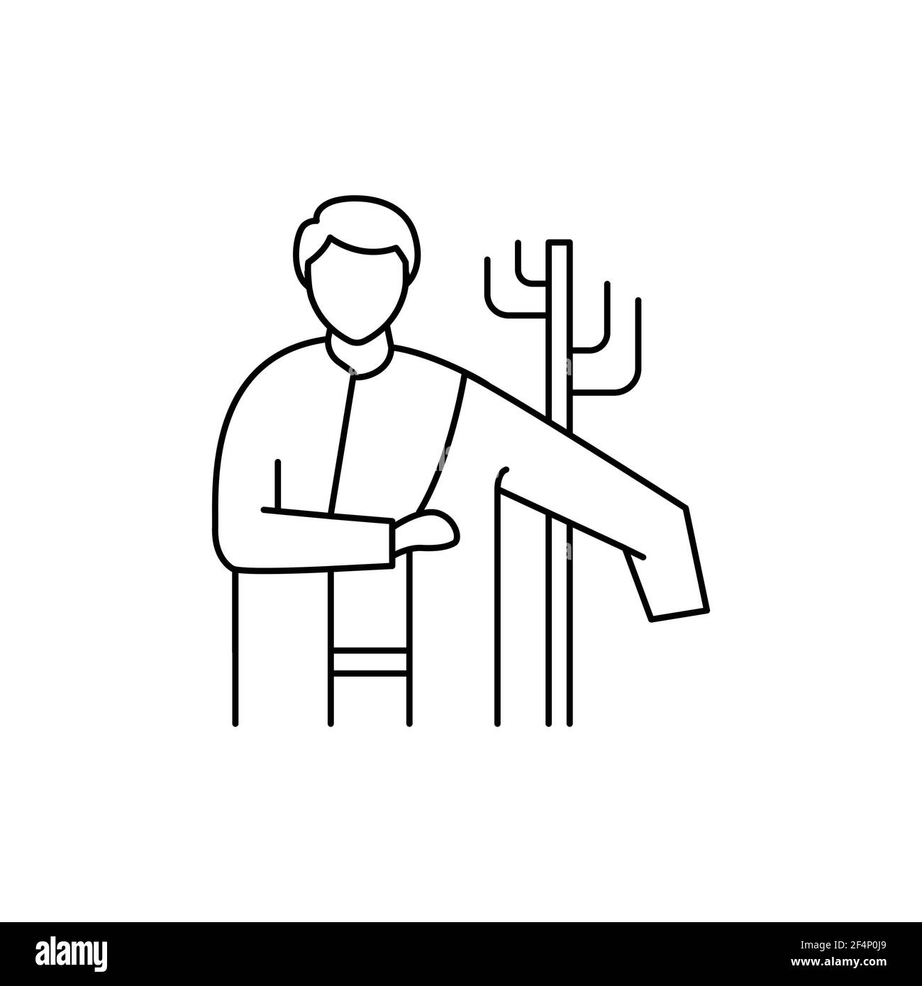 Kleid in Kleidung Farbe Linie Symbol. Piktogramm für Webseite, mobile App, Promo. UI UX GUI Design Element. Bearbeitbare Kontur. Stock Vektor