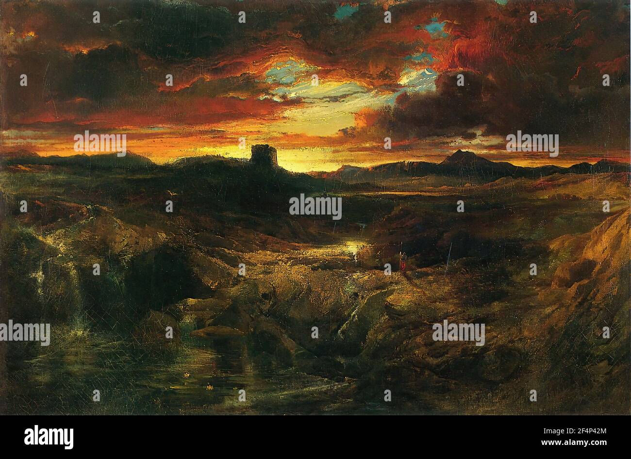 Thomas Moran - Childe Roland Dunklen Turm kam 1859 Stockfoto