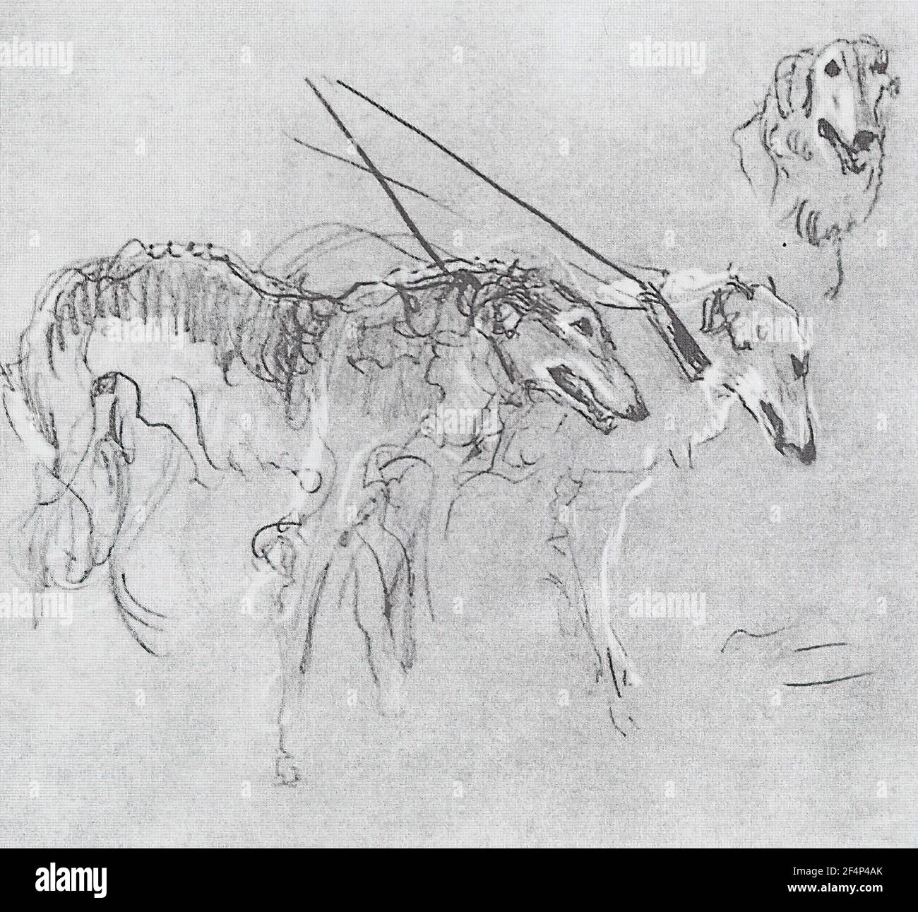 Valentin Serov - Windhunde königliche Jagd 1901 Stockfoto
