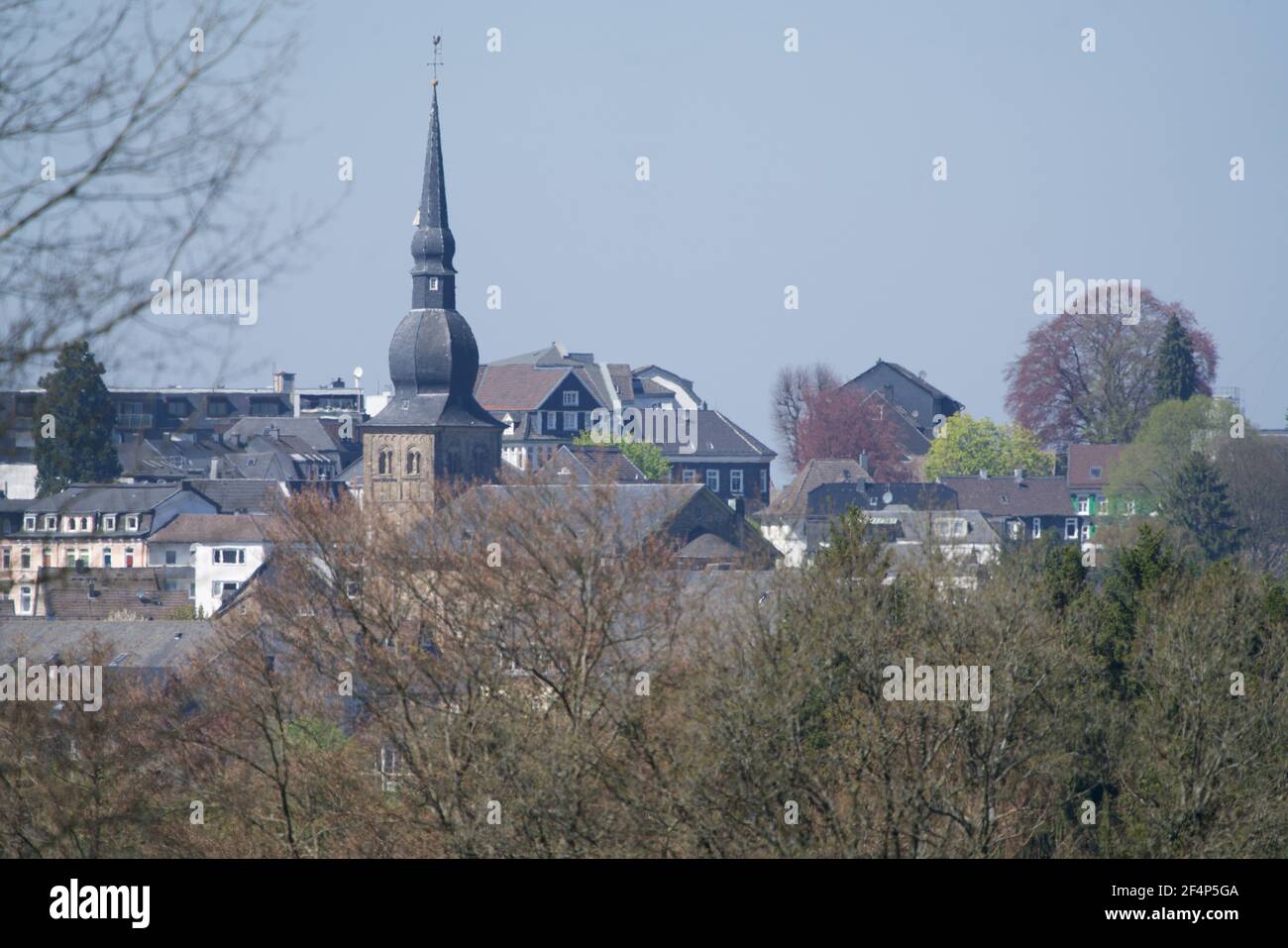 Kirche von Wermelskirchen - Blick von Eipringhausen Stockfoto