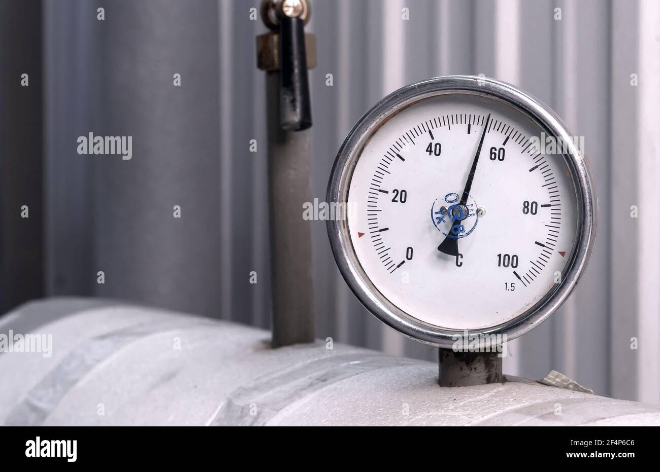 Ein Manometer Das Den Wasserdruck Im Rohrleitungssystem In Einem