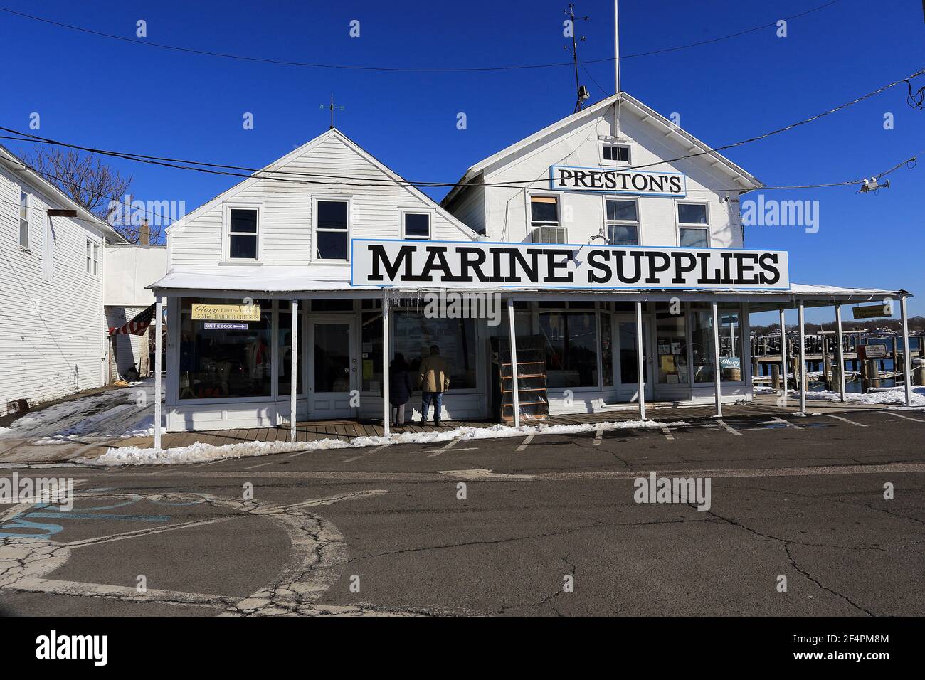 Preston's Marine Supply Greenport Long Island New York Stockfoto