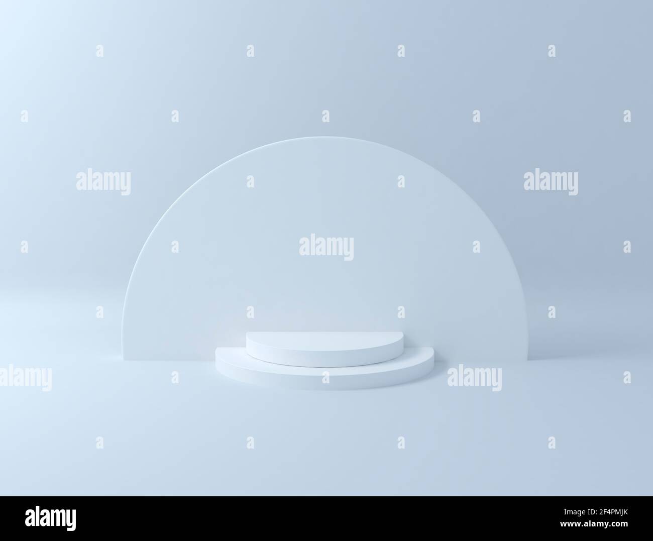 Weiße Produkt-Display oder Schaufenster auf einfachen Hintergrund leere Kreise Zylinder Podium stehen,. 3D Rendern Stockfoto