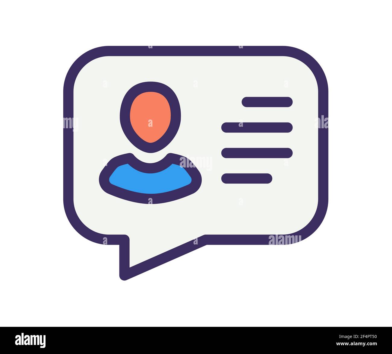 Chat-Benutzer Blase ein isoliertes Symbol mit gefüllten Linie Stil vektorgrafik Stockfoto