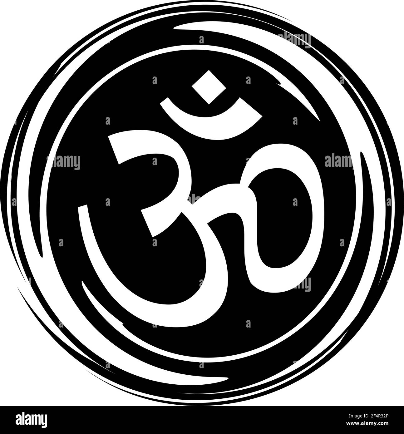 AUM (Om) der ewige Klang des Universums, Aum ist das heilige Motiv des Hinduismus Stock Vektor