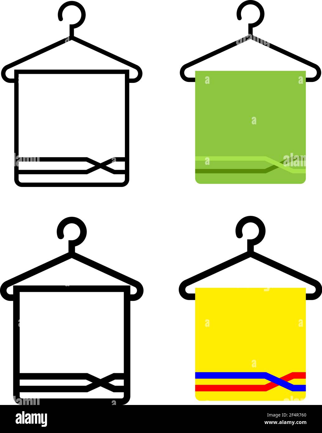 Handtuch Auf Hängehaken Symbol Vektor-Illustration Stock Vektor