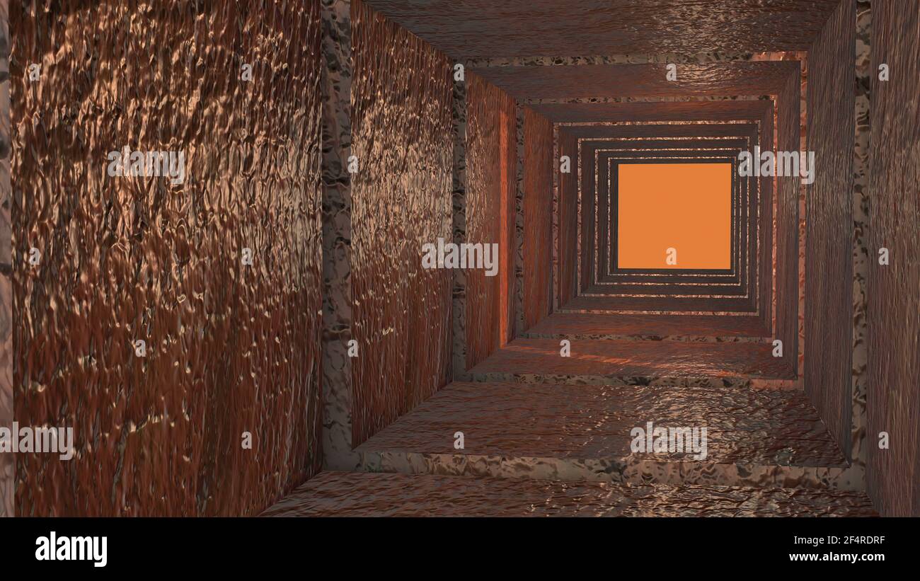 Abstraktes Metallrohr oder Tunnel Stockfoto