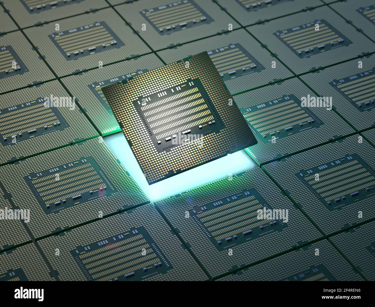 3D Rendering-Chipsatz für die Halbleiterfertigung Stockfoto