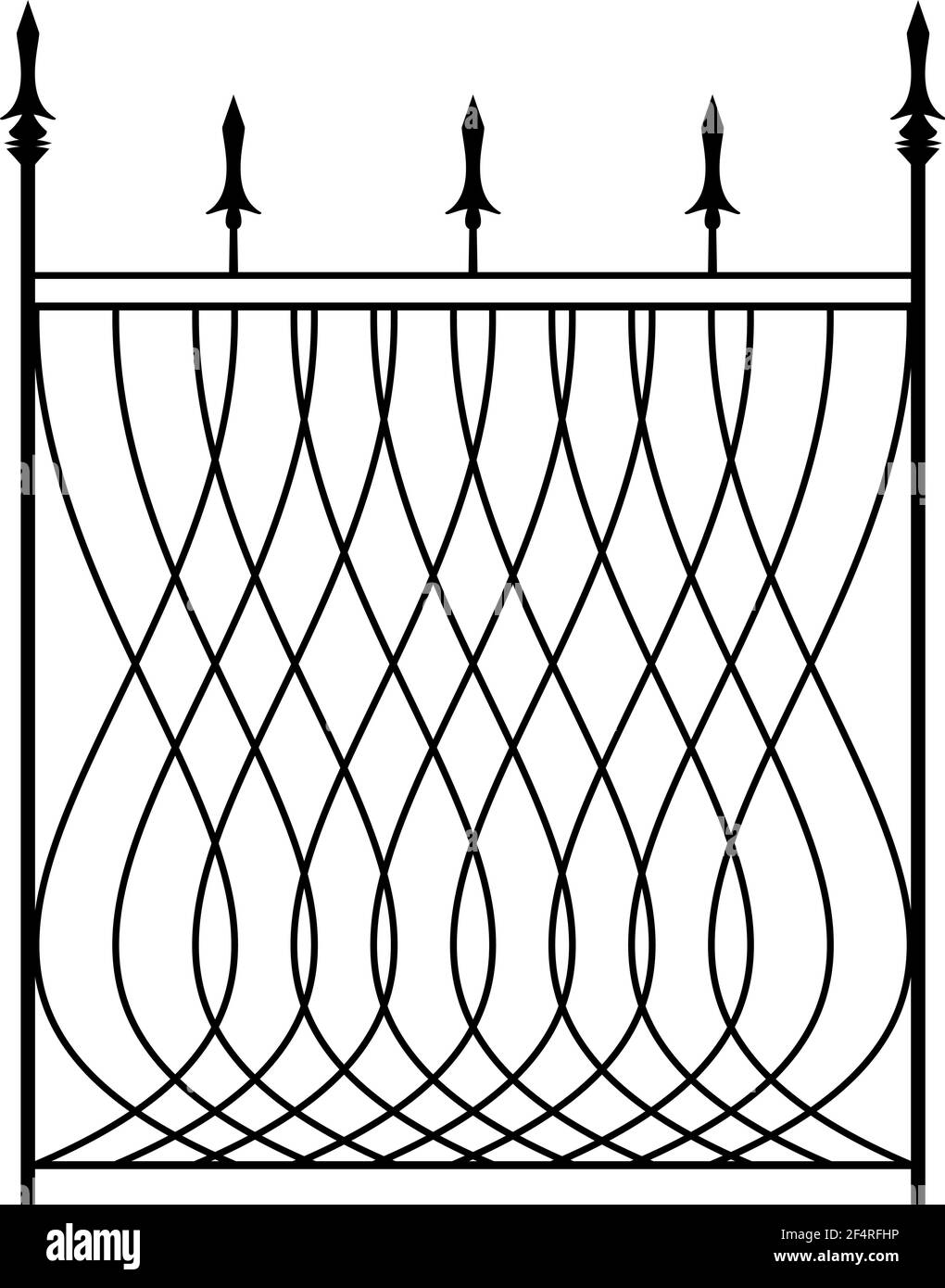 Schmiedeeisernes Tor, Ornamental Design Vektor Illustration Stock Vektor