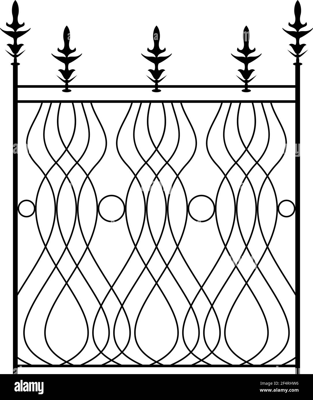 Schmiedeeisernes Tor, Ornamental Design Vektor Illustration Stock Vektor