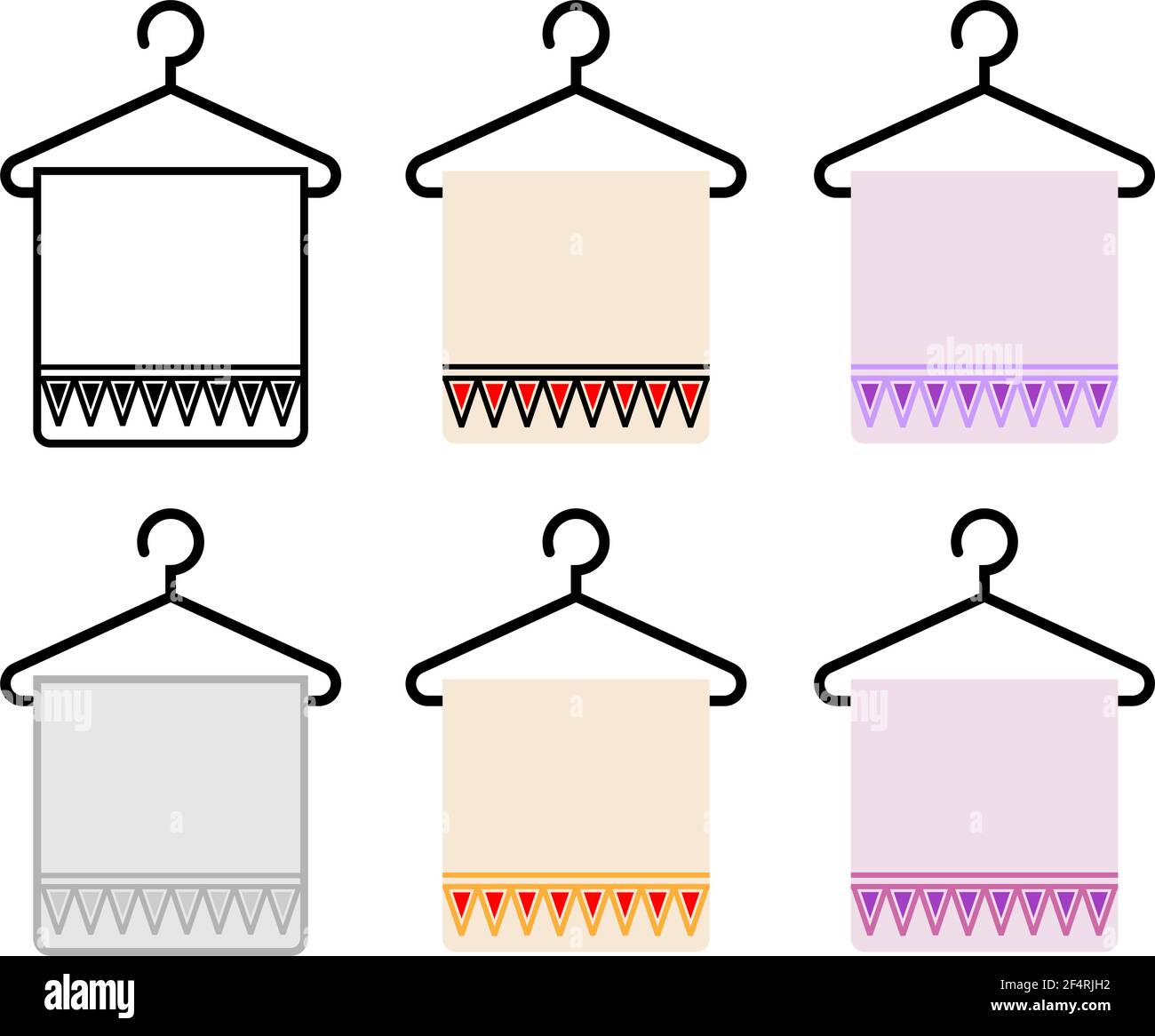 Handtuch Auf Hängehaken Symbol Vektor-Illustration Stock Vektor