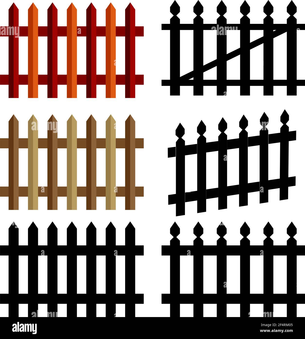 Zaun Symbol Vektor-Illustration Setzen Stock Vektor