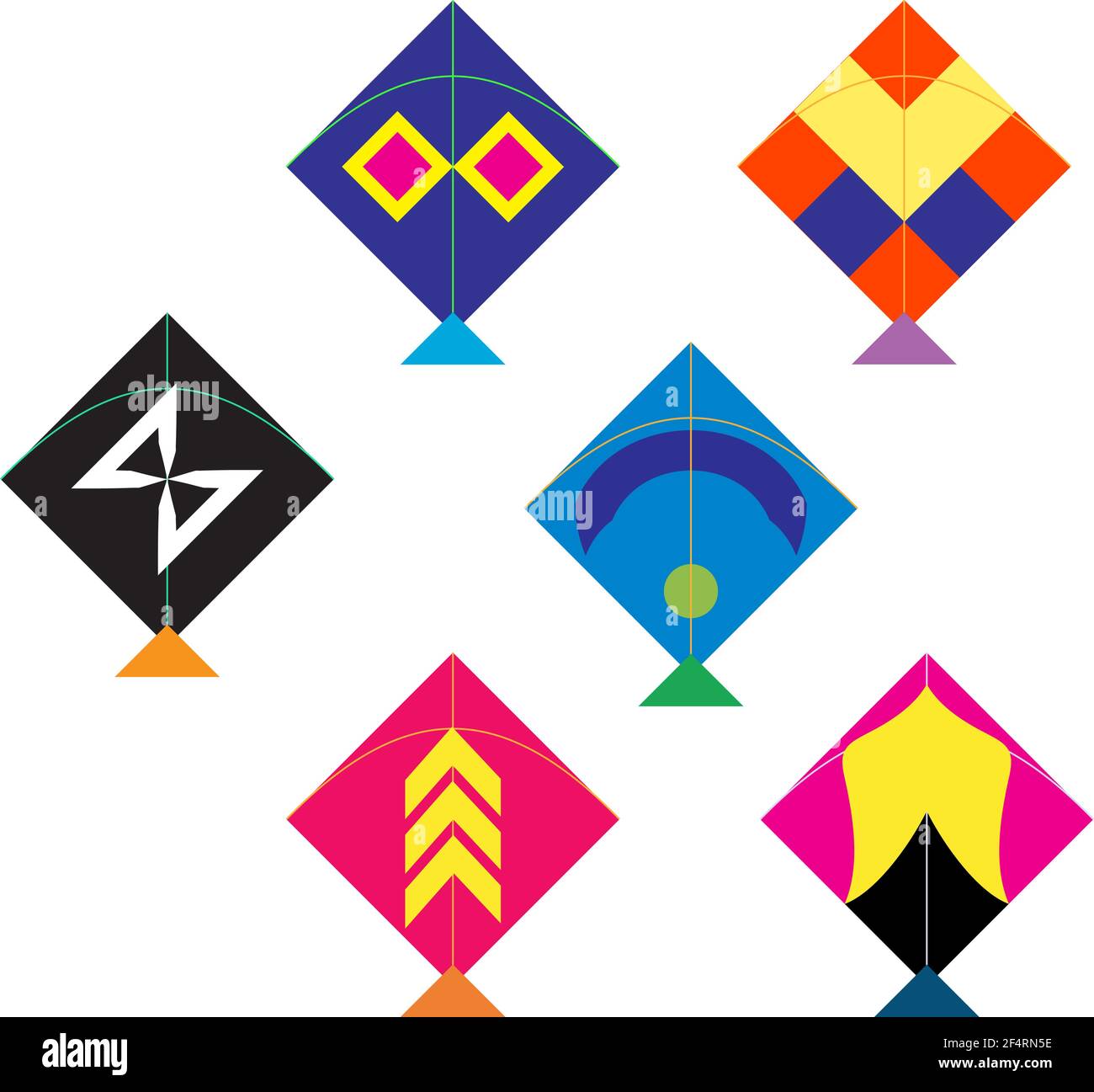Kite Design Collection Vektor Kunst Illustration Stock Vektor