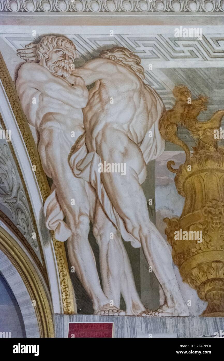 Rom, Italien - 05. Oktober 2018: Gemälde an der Decke der Galerie Borghese, Rom Stockfoto