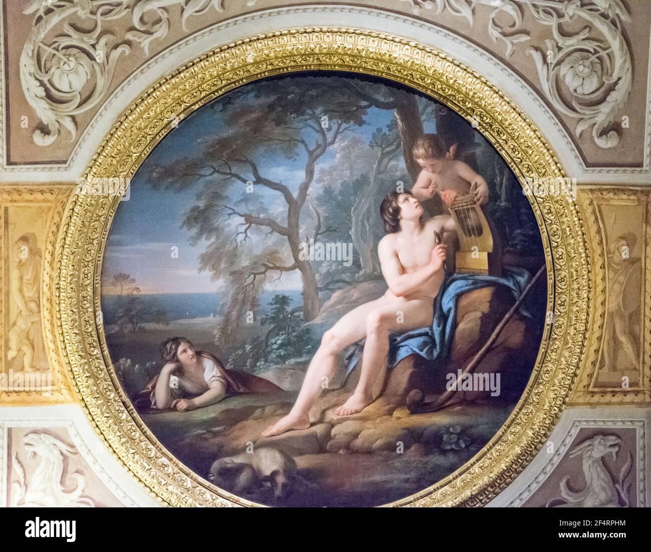 Rom, Italien - 05. Oktober 2018: Gemälde an der Decke der Galerie Borghese, Rom Stockfoto