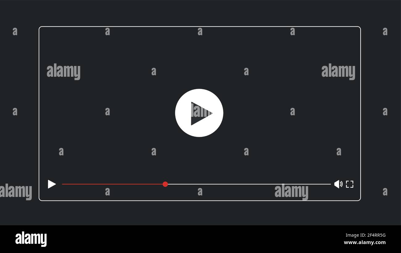Design-Vorlage für Media Player für Web- und mobile Apps im flachen Stil. Stock Vektor