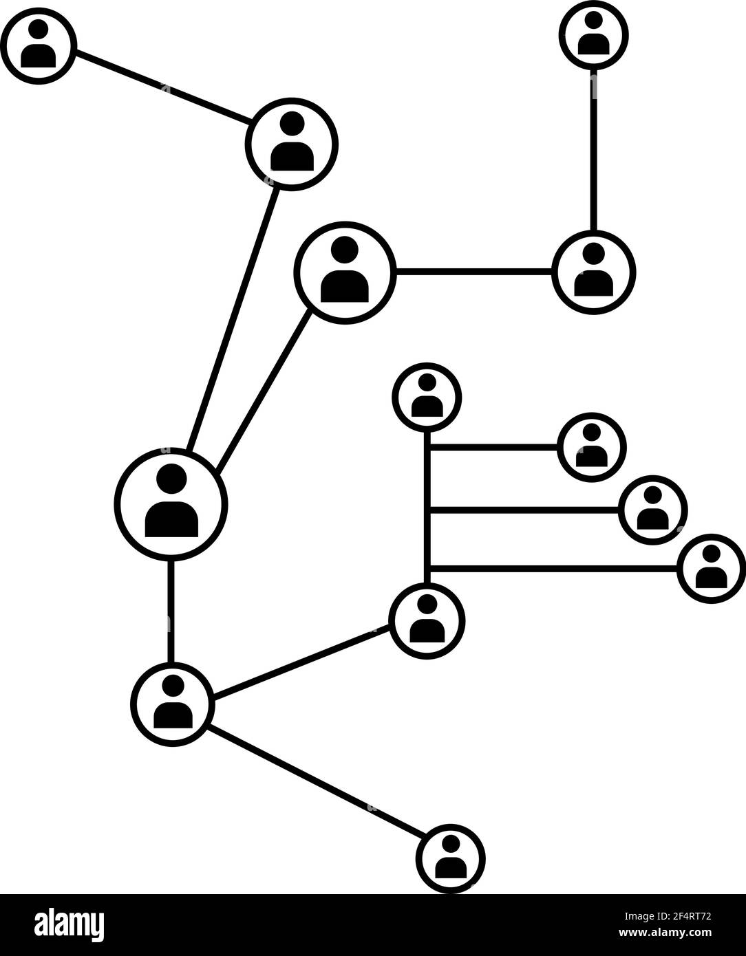 Netzwerkanschluss, Hub, Social Network Isolated Flat Line Icon Vektorgrafik Stock Vektor