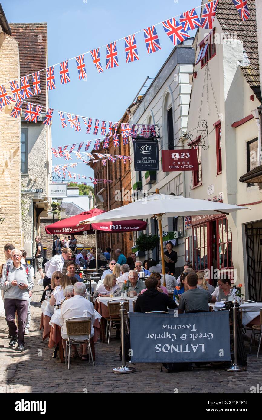 Windsor, historische Marktstadt mit der königlichen Familie in Windsor Castle, dem Royal Borough of Windsor und Maidenhead in Berkshire, England, Großbritannien Stockfoto