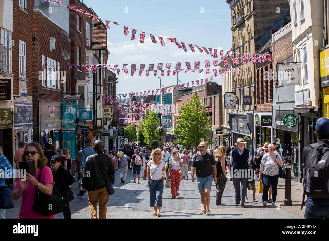 Windsor, historische Marktstadt mit der königlichen Familie in Windsor Castle, dem Royal Borough of Windsor und Maidenhead in Berkshire, England, Großbritannien Stockfoto