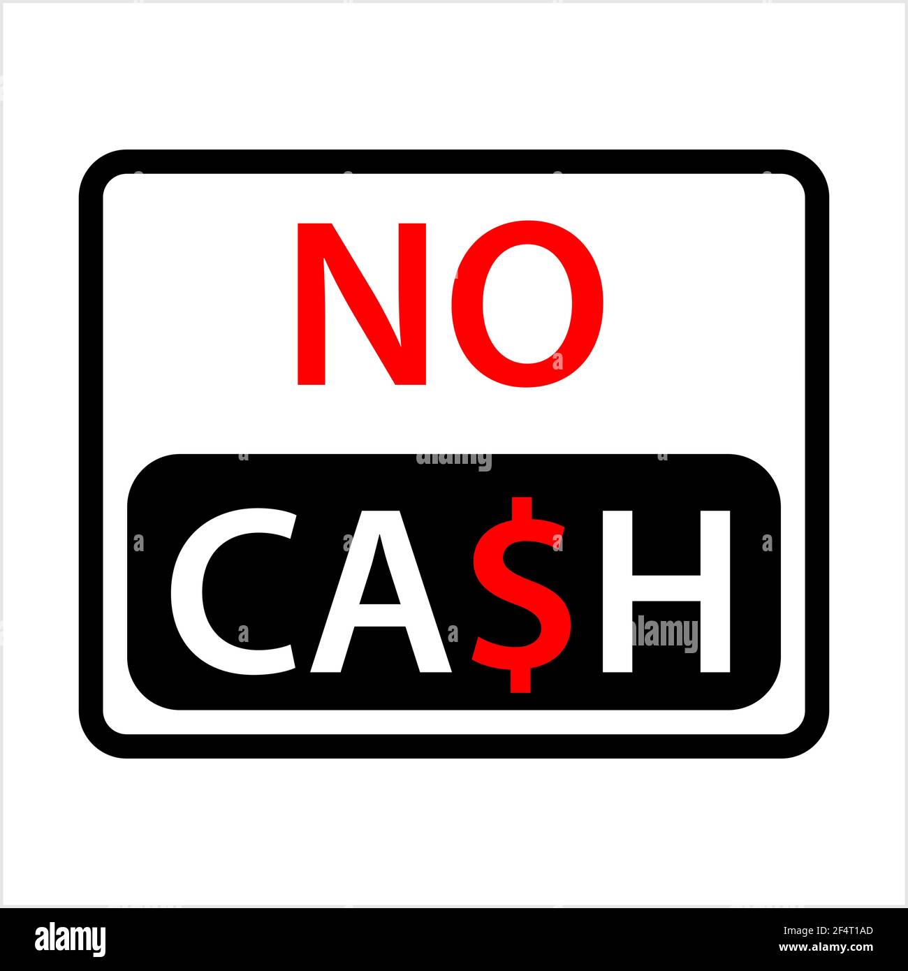 No Cash Dollar Icon Design Vektor Kunst Illustration Stock Vektor