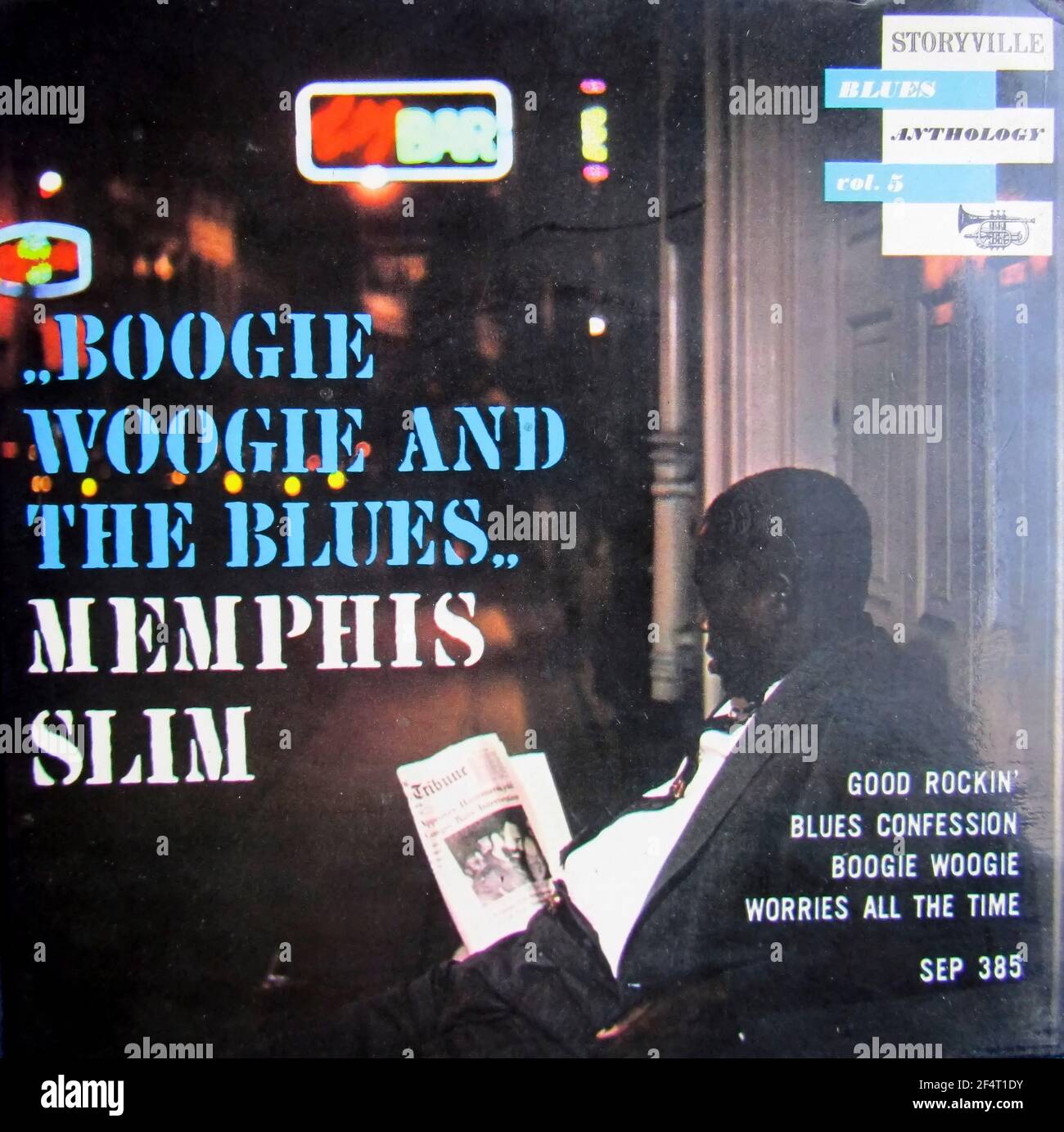 Britisches Vinyl 7' E.P. von Memphis Slim Boogie Woogie and the Blues - Blues Anthology Vol. 5 Stockfoto