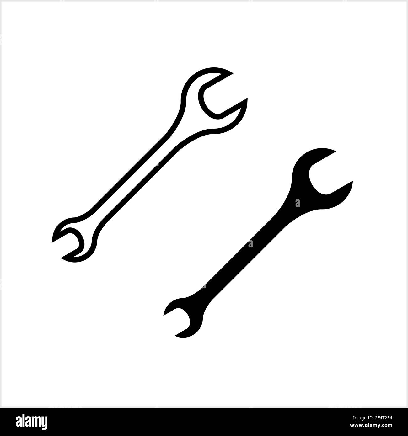Schraubenschlüssel Symbol Vektor Art Illustration Stock Vektor