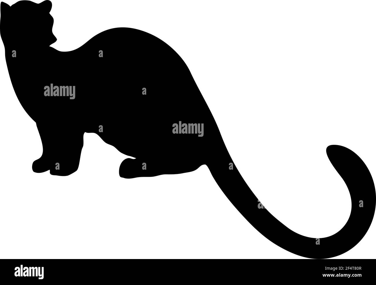 Gelbkehlige Mardersilhouette. Glatte und saubere Linien. Hoch detaillierte Yellow-throated Marder Silhouette. Vektorgrafik. Stock Vektor