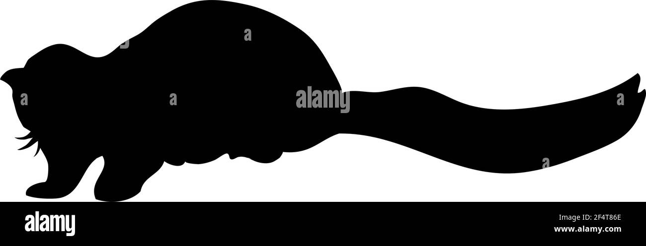 Rote Panda Silhouette. Glatte und saubere Linien. Hoch detaillierte rote Panda Silhouette. Vektorgrafik. Stock Vektor