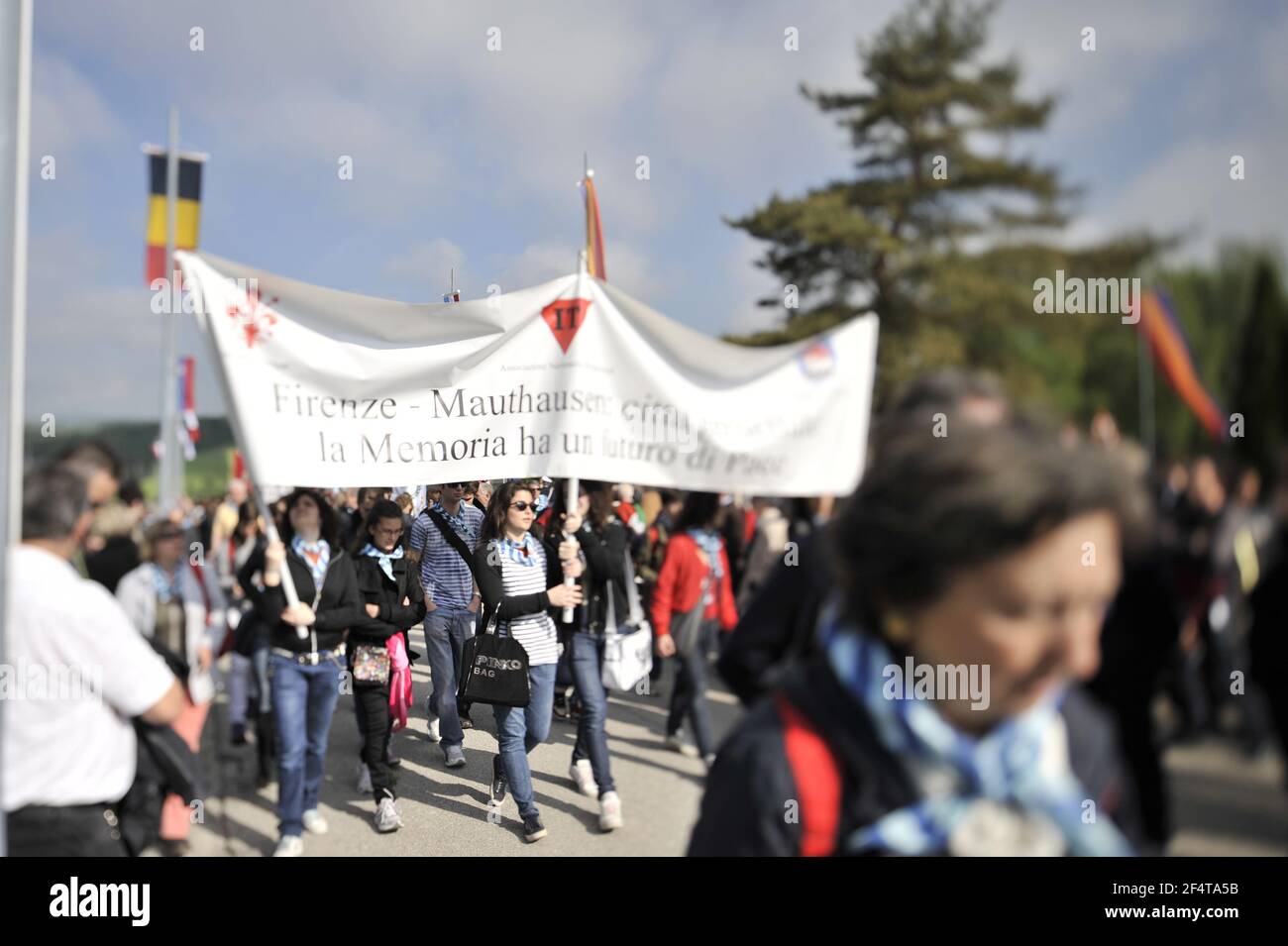 mauthausen, österreich, 09. Mai 2010, internationale Befreiungszeremonie an der KZ-Gedenkstätte mauthausen Stockfoto