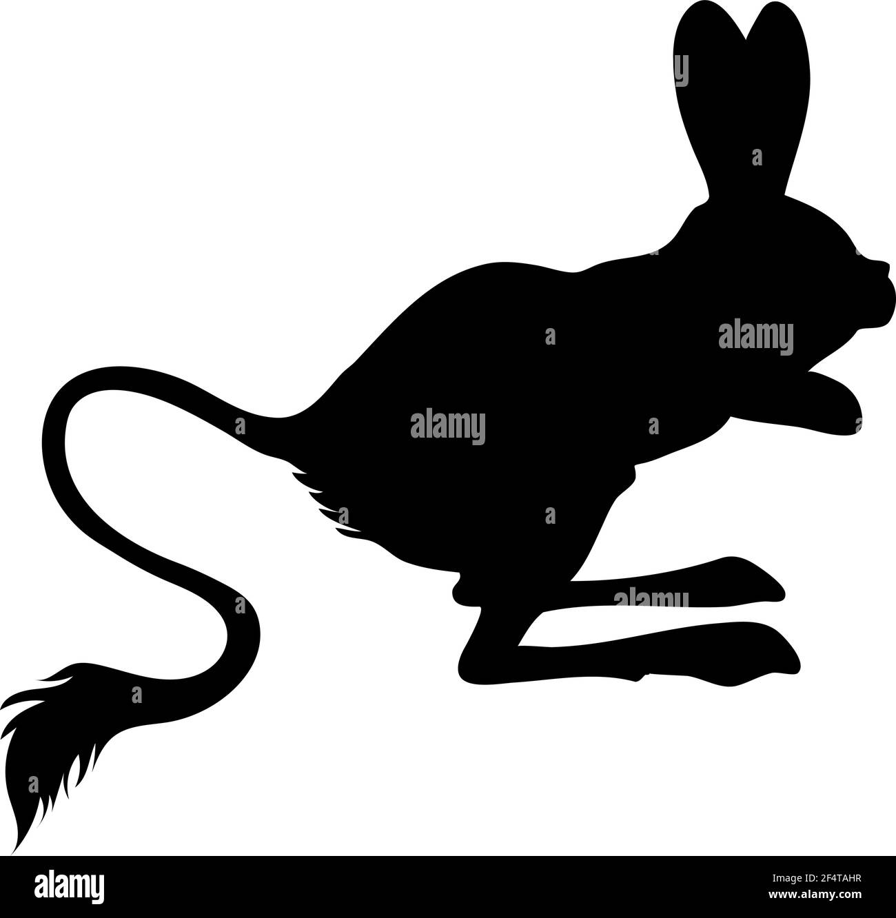 Große Jerboa Silhouette. Glatte und saubere Linien. Hohe detaillierte Big Jerboa Silhouette. Vektorgrafik. Stock Vektor