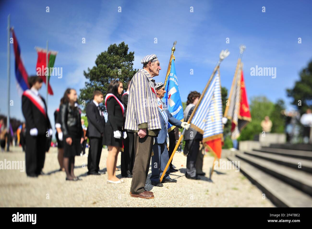 mauthausen, österreich, 09. Mai 2010, internationale Befreiungszeremonie an der KZ-Gedenkstätte mauthausen Stockfoto
