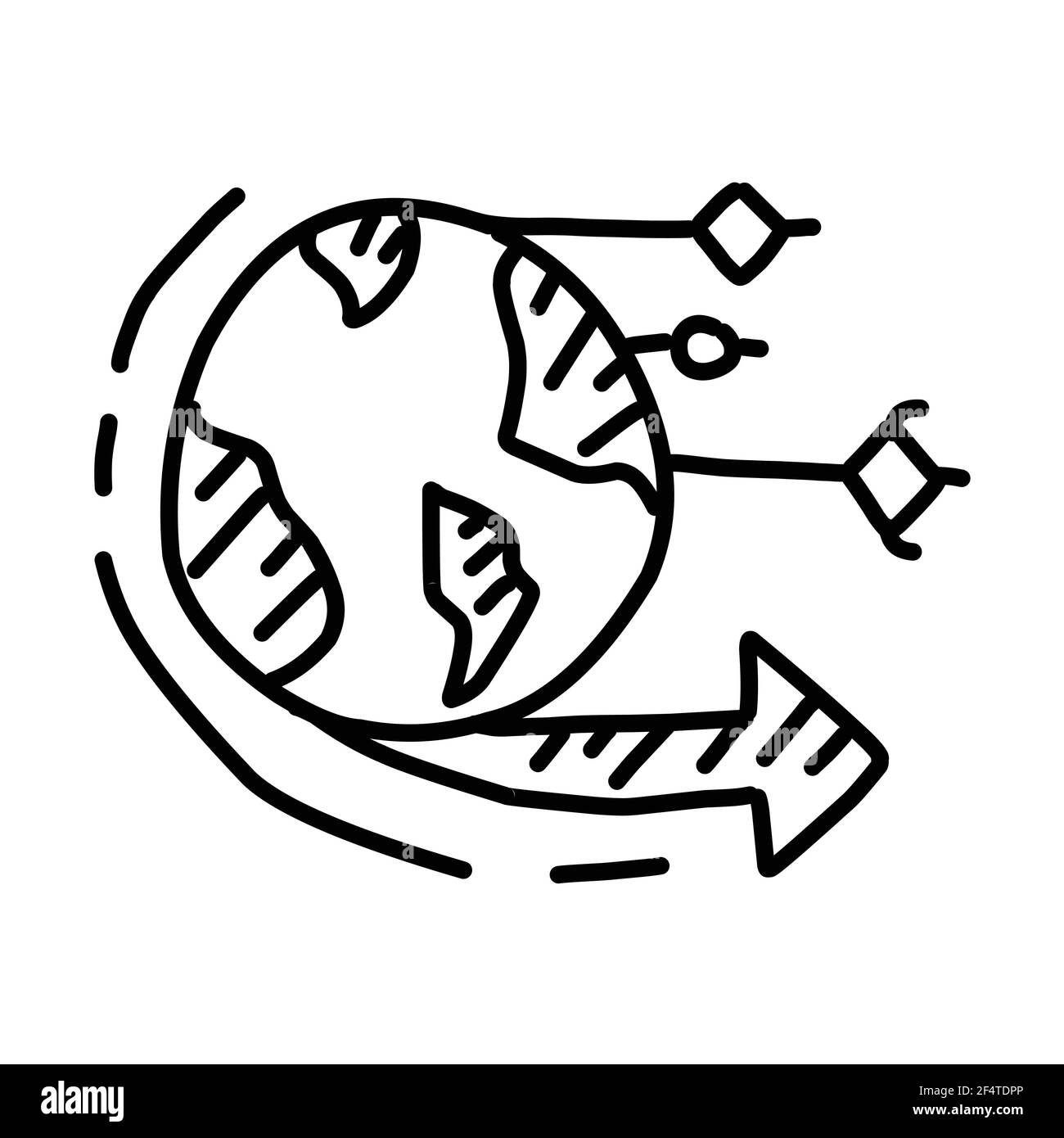 Business-Website handgezeichnete Icon-Design, Umriss schwarz, Doodle-Symbol, Vektor-Symbol. Stock Vektor