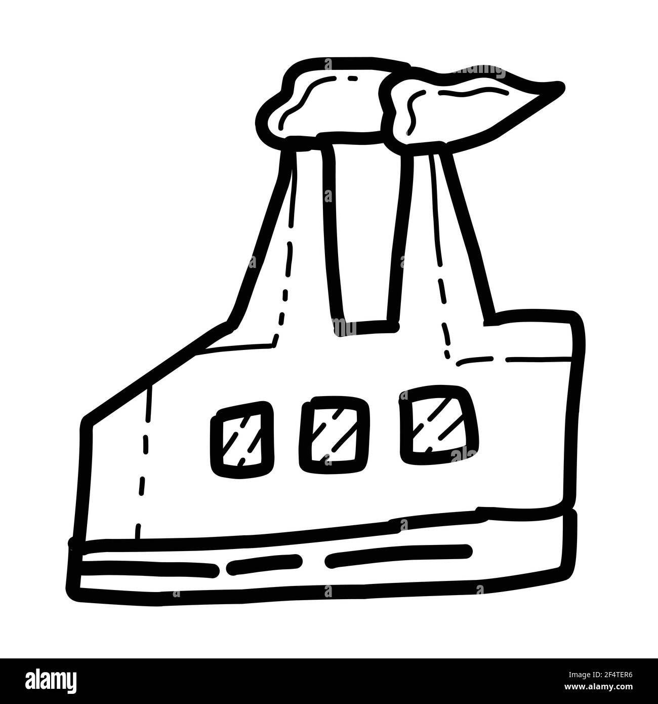 Business-Industrie handgezeichnete Icon-Design, Umriss schwarz, Doodle-Symbol, Vektor-Symbol. Stock Vektor