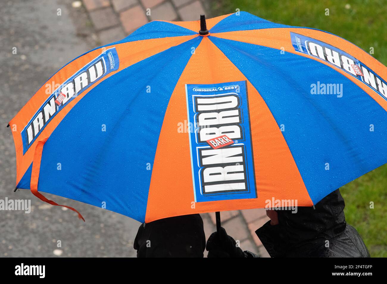 IRN Bru Regenschirm - Glasgow, Schottland, Vereinigtes Königreich Stockfoto