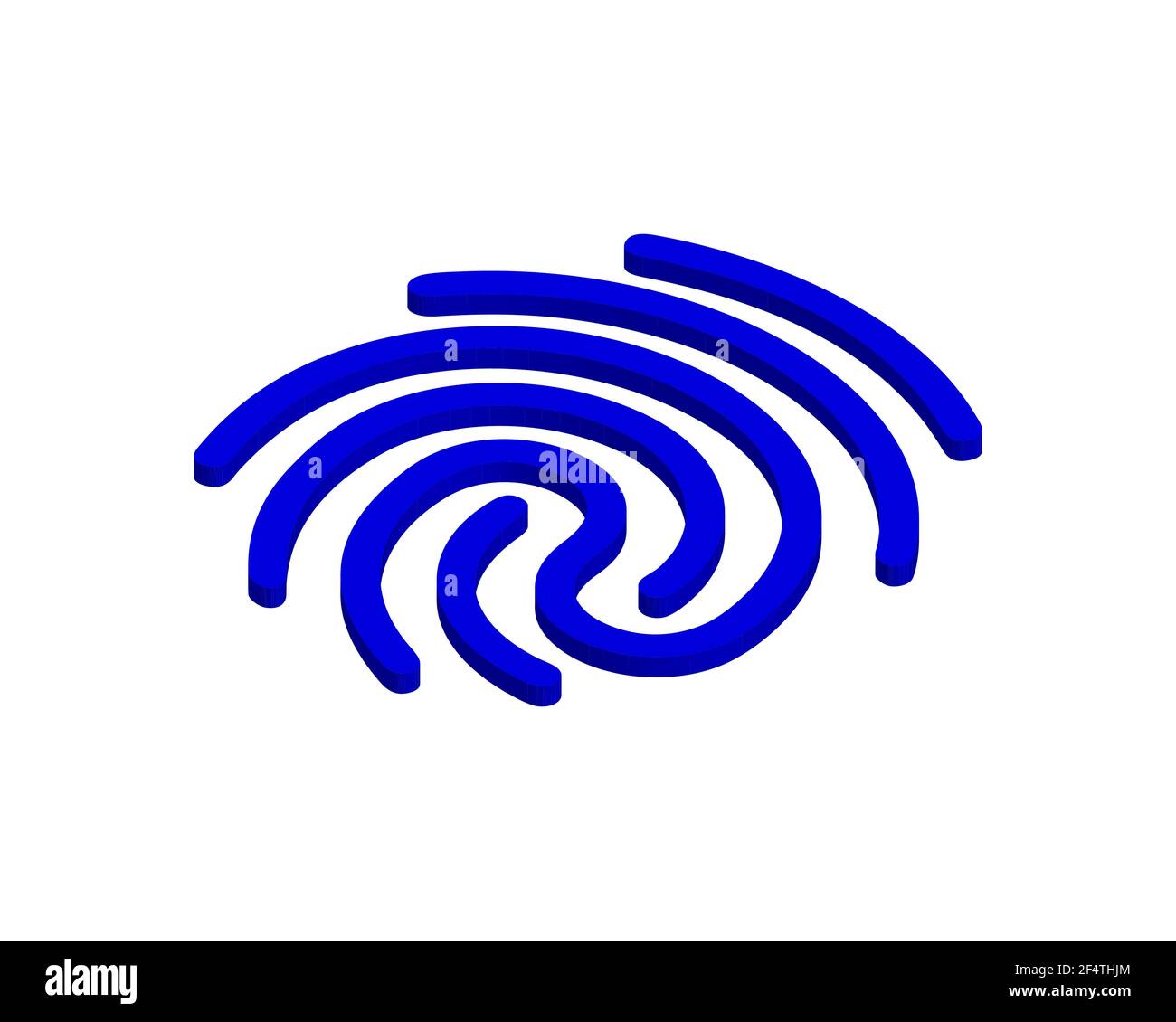 Fingerabdruck-Symbol in blauer Farbe. Wissenschaft Sicherheit Kriminalität Anatomie Identität. Fingerabdruck-Symbol im isometrischen Vektor EPS 10 Stock Vektor