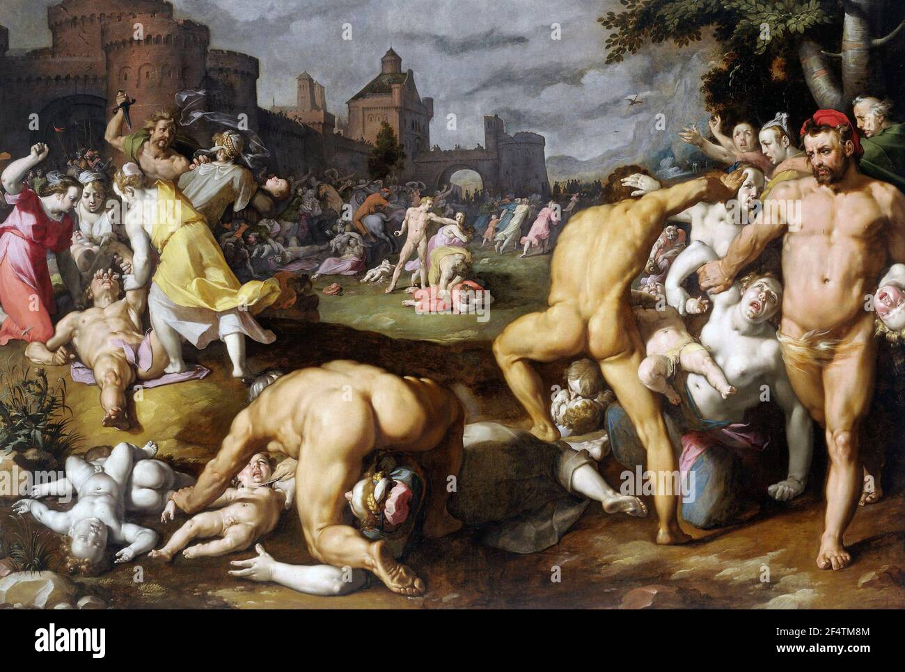 Das Massaker der Unschuldigen - Cornelis van Haarlem, 1590 Stockfoto