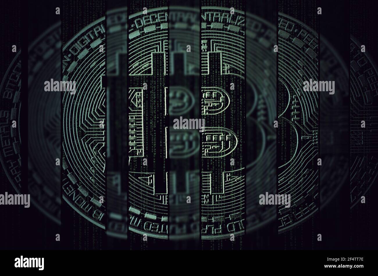 bitcoin Symbol Krypto digitale Währung abstrakte Vision Stockfoto
